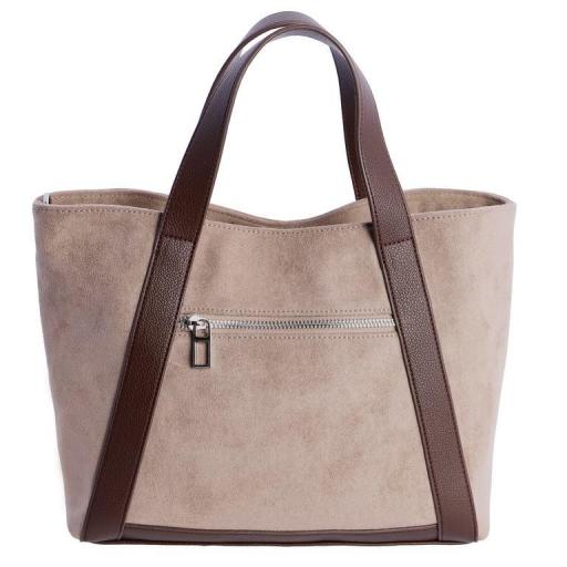 Bolso de mano y cruzar don algodón Taupe SI7818 [1]