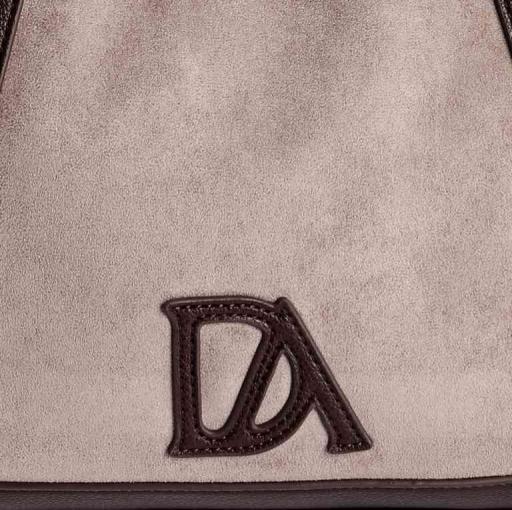 Bolso de mano y cruzar don algodón Taupe SI7818 [2]
