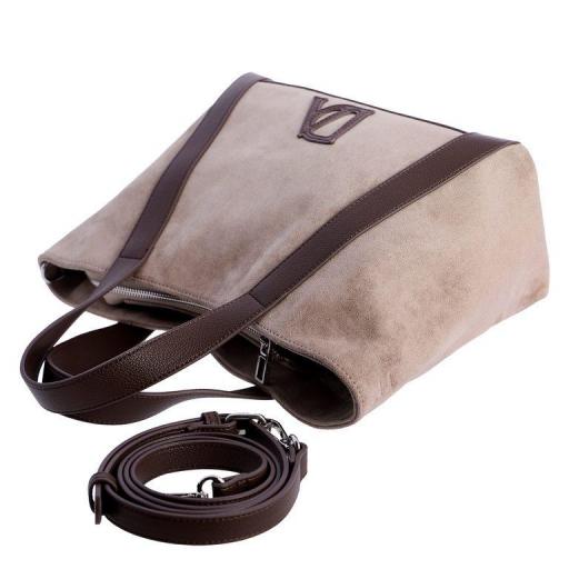 Bolso de mano y cruzar don algodón Taupe SI7818 [3]
