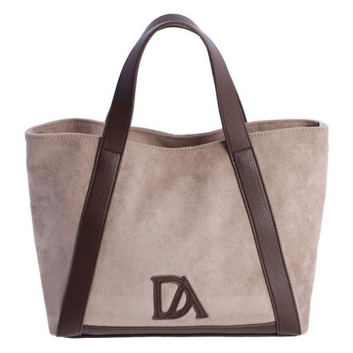 Bolso de mano y cruzar don algodón Taupe SI7818 [4]