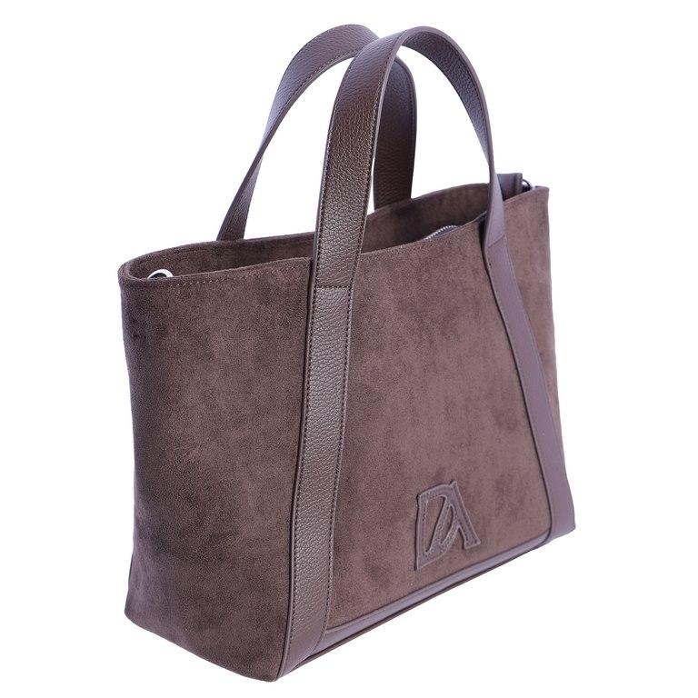 Bolso de mano y cruzar don algodón marrón SI7818
