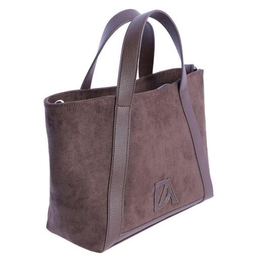Bolso de mano y cruzar don algodón marrón SI7818