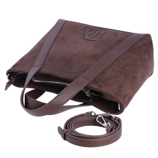 Bolso de mano y cruzar don algodón marrón SI7818 [3]