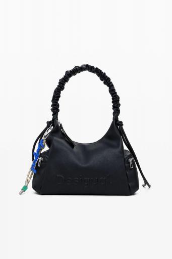 Bolso desigual de mano half logo negro 25WAXP98 2
