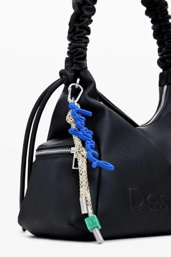 Bolso desigual de mano half logo negro 25WAXP98 2 [3]