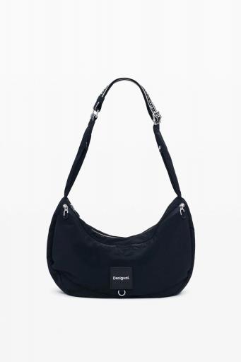 Bolso desigual mediano nailon negro 25WAXY15 2