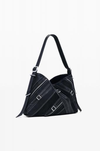 Bolso desigual patch hebillas negro 25WAXP72 2 [2]