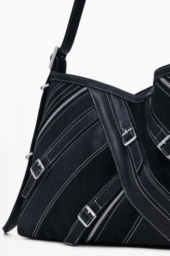 Bolso desigual patch hebillas negro 25WAXP72 2 [4]