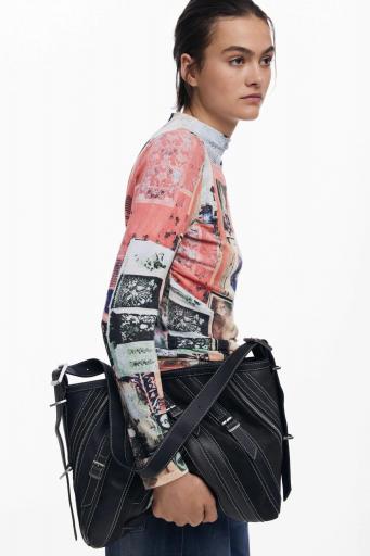 Bolso desigual patch hebillas negro 25WAXP72 2 [6]