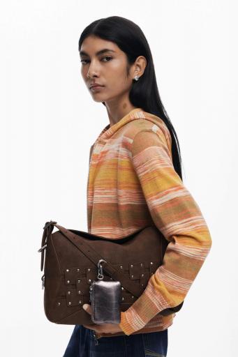 Bolso desigual patch tachuelas marrón 25WAXPBP 6 [6]