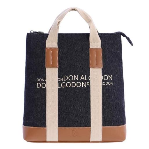 Bolso mochila don algodón jeans negro SV7850 001