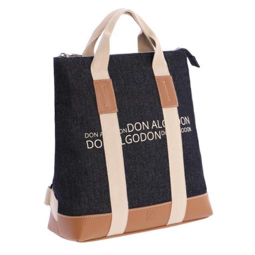 Bolso mochila don algodón jeans negro SV7850 001 [1]