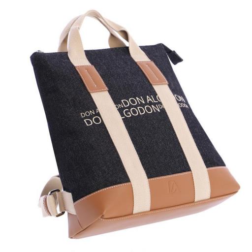 Bolso mochila don algodón jeans negro SV7850 001 [3]