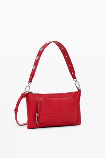 Bolso pequeño desigual half logo monica rojo 24WAXP22 3