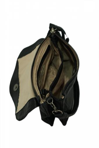 Bolso piel pequeño con solapa biba logan negro LOA1L 00 [5]