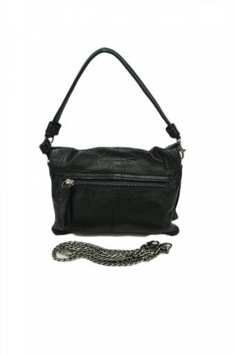 Bolso piel pequeño con solapa biba logan negro LOA1L 00 [1]