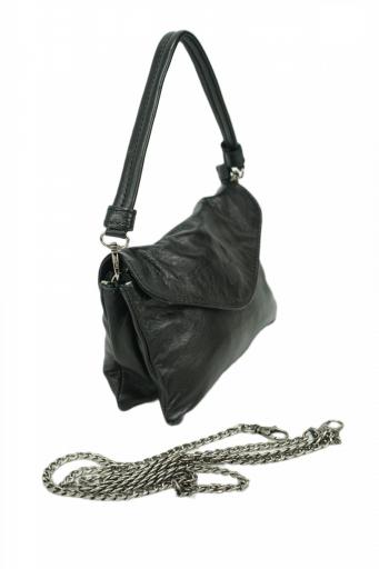 Bolso piel pequeño con solapa biba logan negro LOA1L 00 [2]