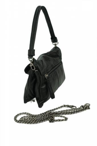 Bolso piel pequeño con solapa biba logan negro LOA1L 00 [3]