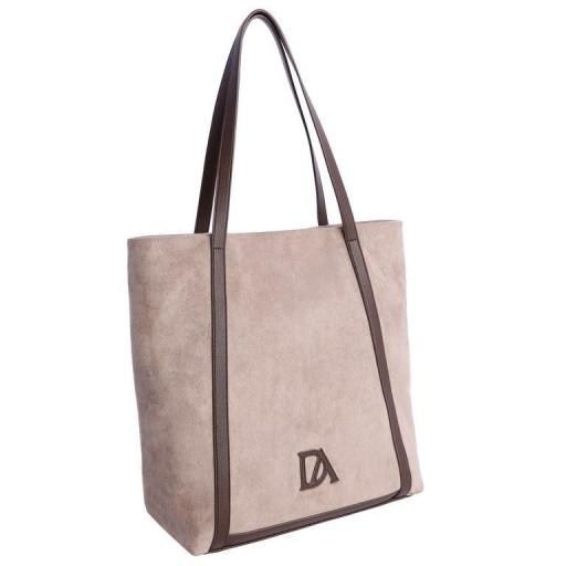 Bolso shopper don algodón Taupe SI7819