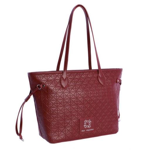 Bolso shopper don algodón burdeos QI7830 055