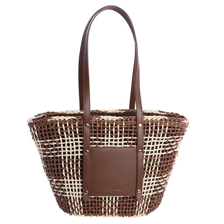 Bolso tipo shopper amichi en rafia SV7001
