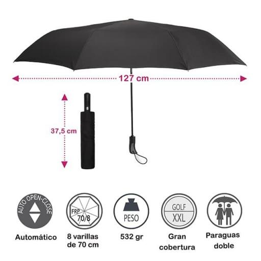 Paraguas vogue plegable golf xxl automatico negro 880 NE [3]