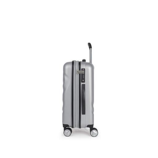 Maleta cabina 55 cm. 4 ruedas gabol aries plata 123722 022 [1]