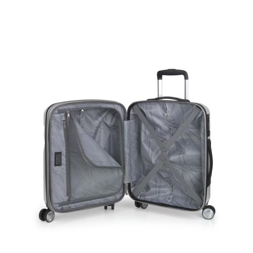 Maleta cabina 55 cm. 4 ruedas gabol aries plata 123722 022 [3]