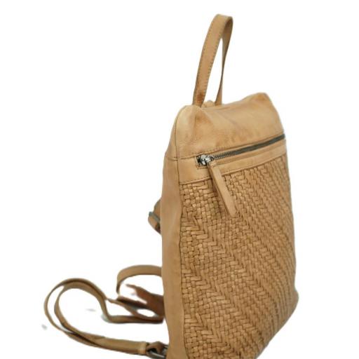 Mochila antirrobo en piel natural camel 412772 CA [3]