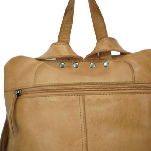 Mochila antirrobo en piel natural camel 412772 CA [4]