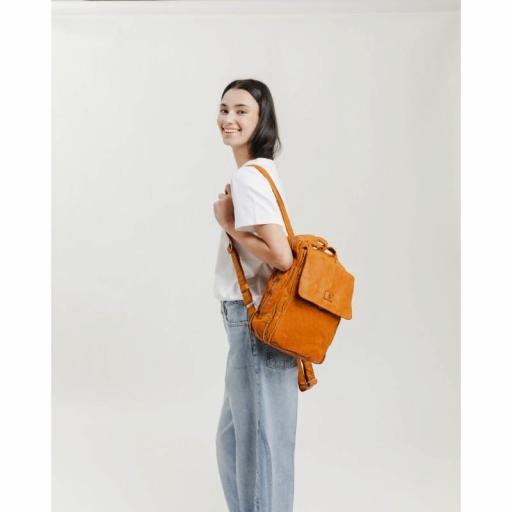 Mochila biba piel alex mostaza ALE1L  [3]