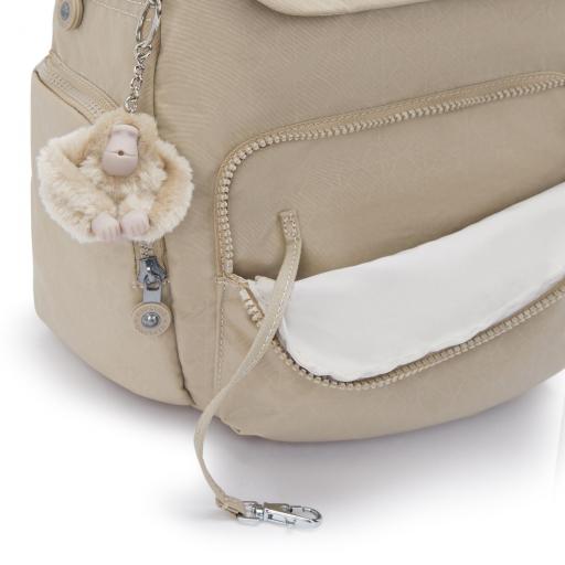 Mochila kipling city zip S sign beige emb I5634 96A [3]