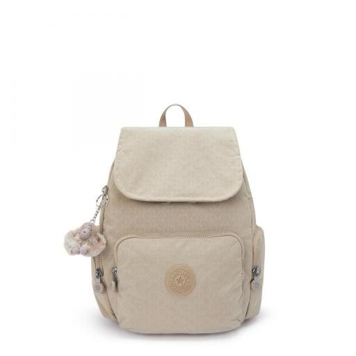 Mochila kipling city zip S sign beige emb I5634 96A [4]