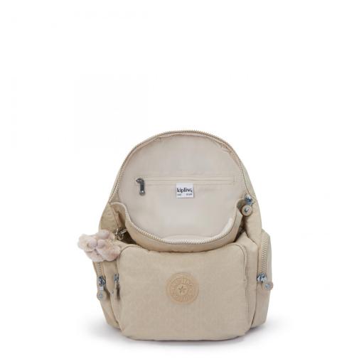 Mochila kipling city zip S sign beige emb I5634 96A [6]