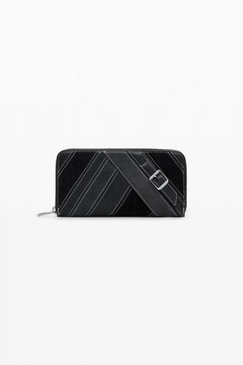 Monedero desigual patch hebilla negro 25WAYP19 2