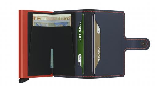 Tarjetero de piel rfid miniwallet secrid matte nightblue & orange 89005 [3]