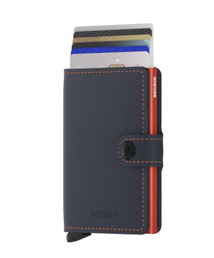 Tarjetero de piel rfid miniwallet secrid matte nightblue & orange 89005 [0]